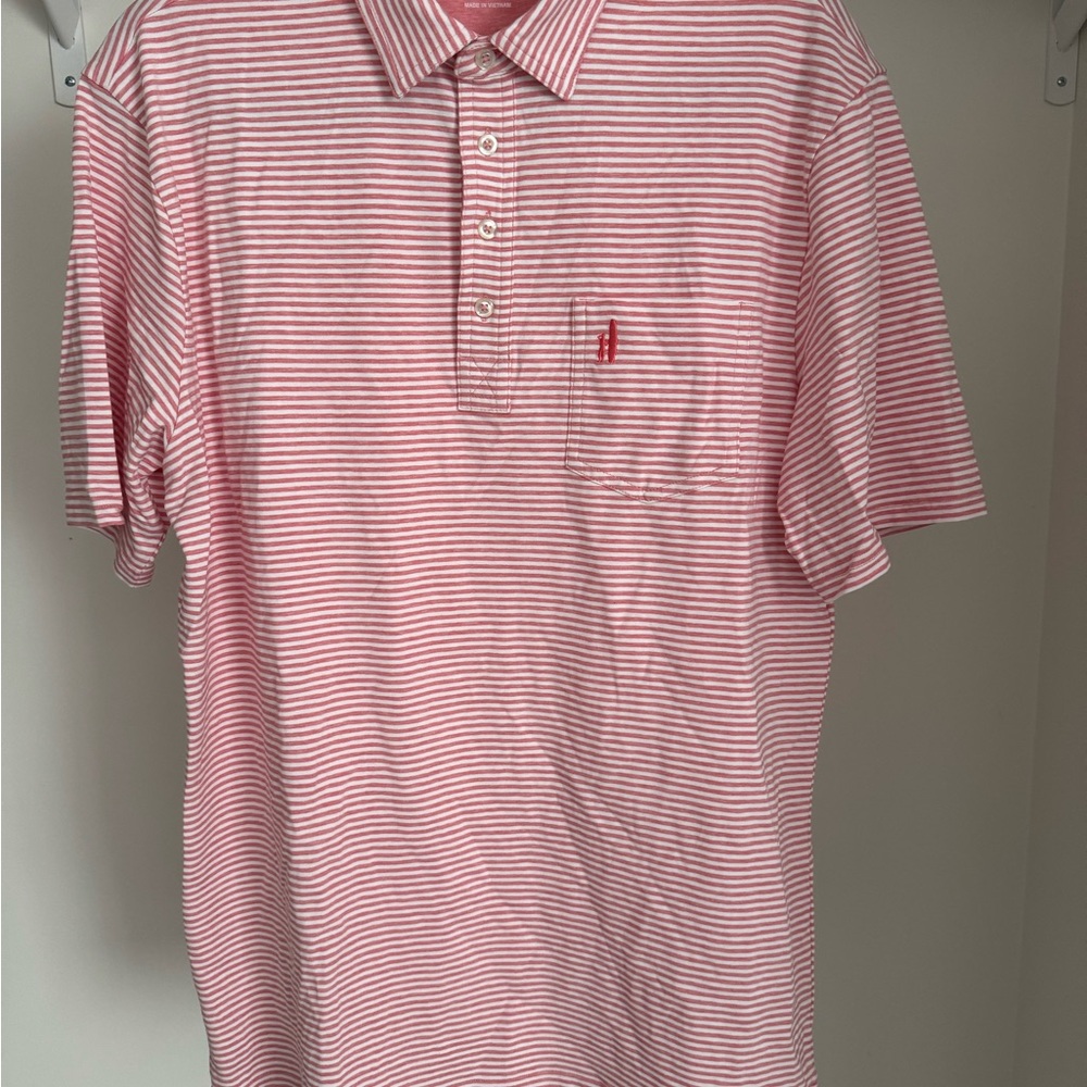 Johnnie-O Original 4 button Striped Polo Shirt - Pink